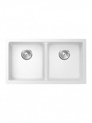 Vertu-K Undermount Low Divide White NuGranite Sink